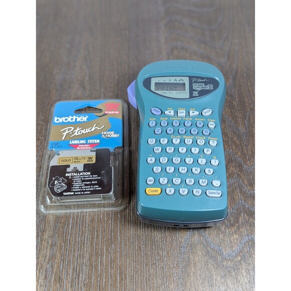 TESTED Brother P-Touch PT-85 Label Maker III M Tape, Gold Label Cartridge BUNDLE - Picture 1 of 11